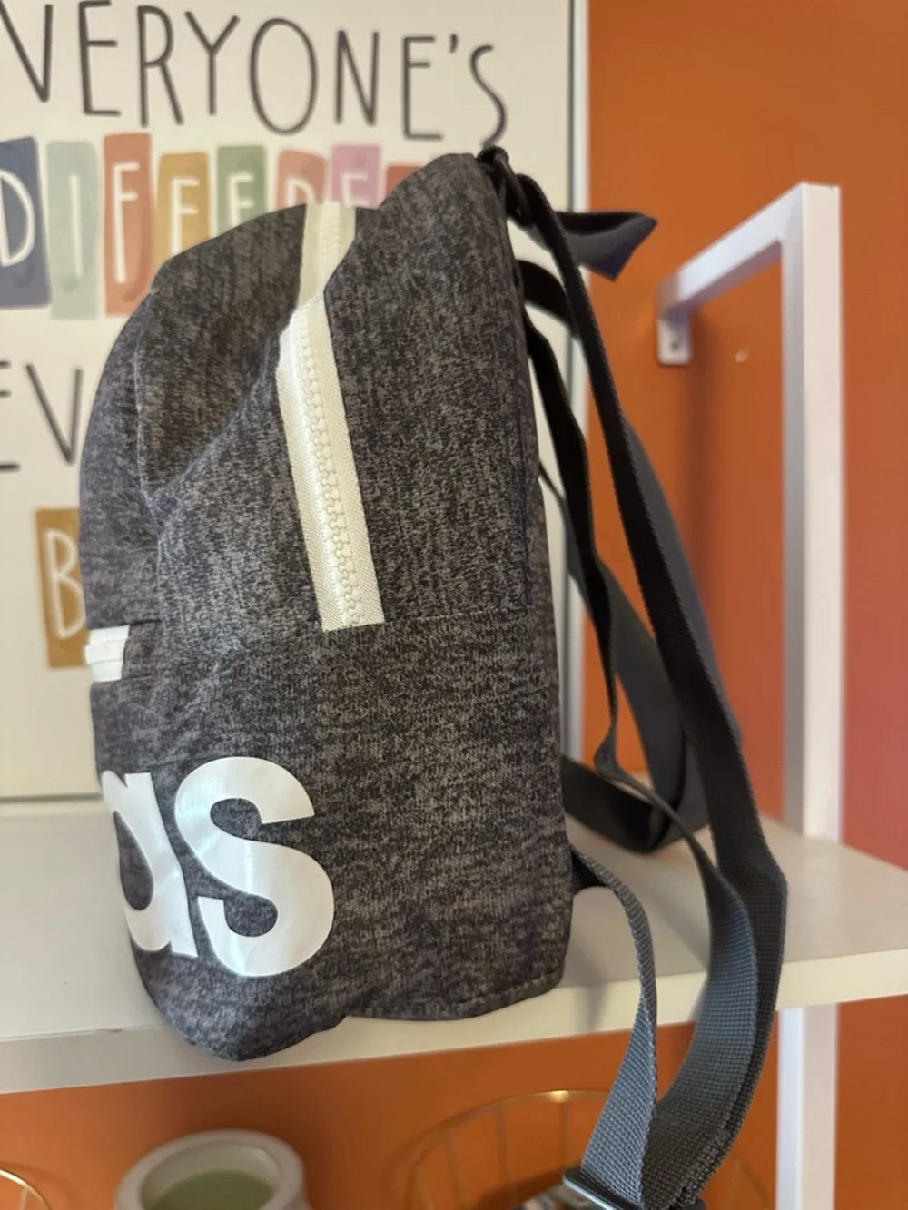 ADIDAS Heather Gray Mini Backpack - Picture 6 of 6